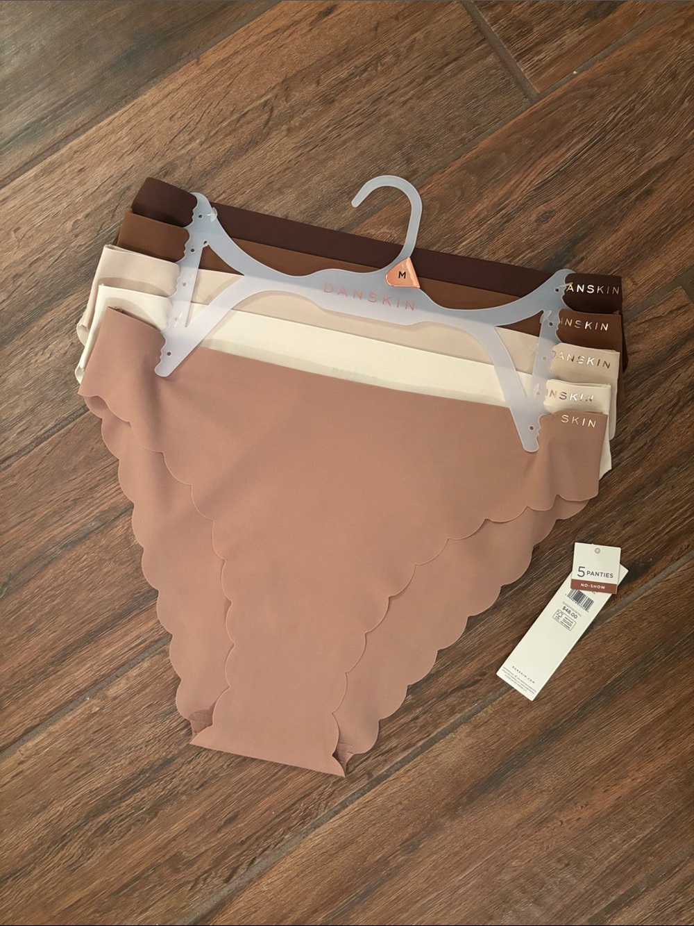NWT Danskin Women's Scalloped Bikini Panty 5-Pack